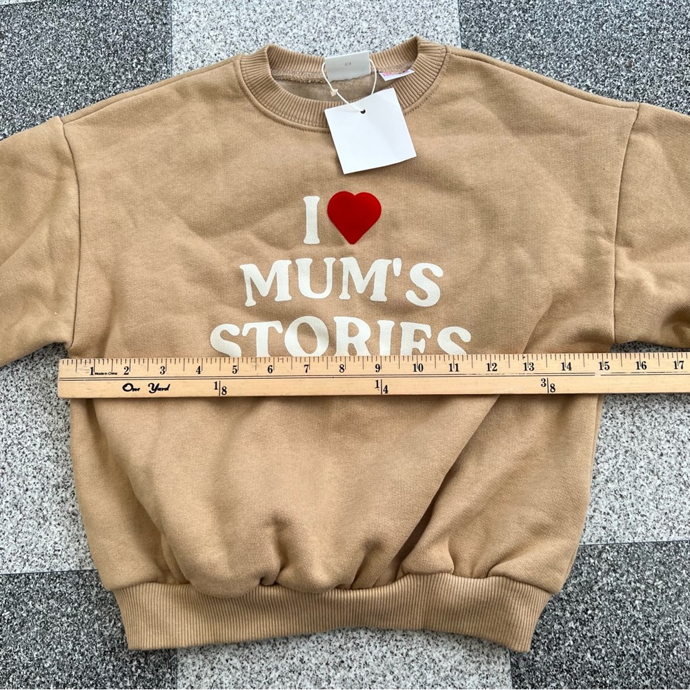 Zara Kid Sweatshirt "I Love Mum's Stories" - Size 5T - Picture 5 of 8